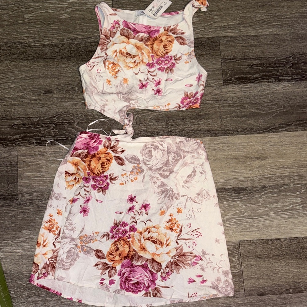 Lily Pink and White Floral Dress